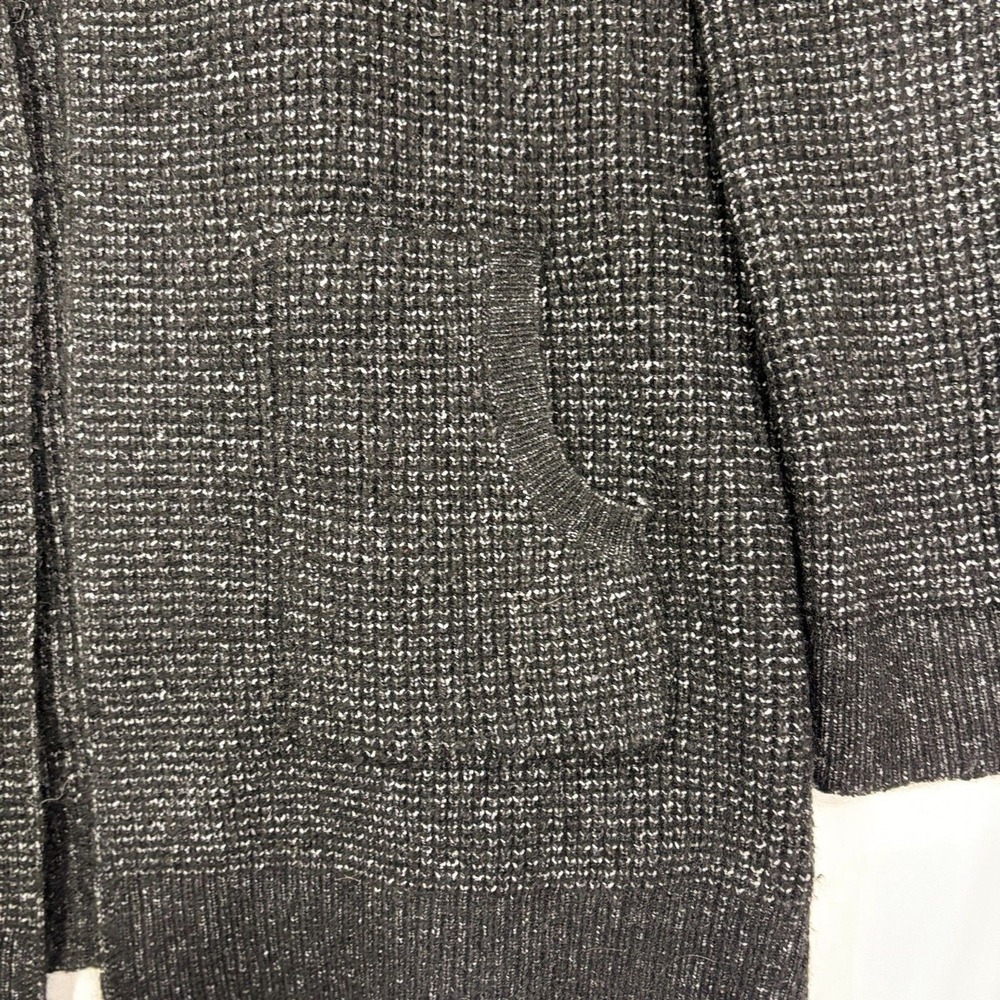 Chunky Open Cardigan Womens XXL (20) Black White Pockets Grandpa Dad Grunge - Picture 3 of 9